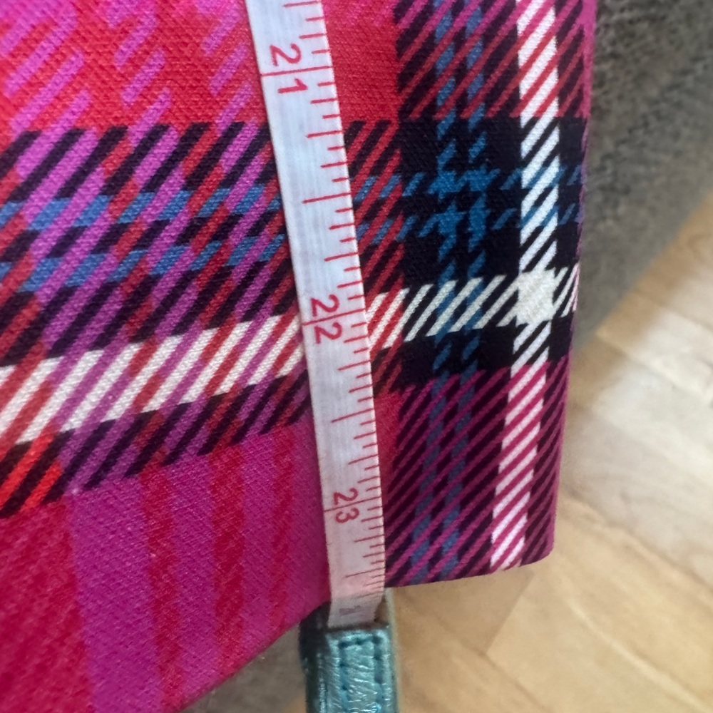 Pink Plaid Tailored Peplum Jacket like Area Large - Picture 16 of 16